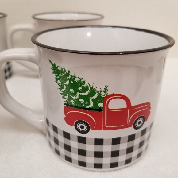 Red Truck with Jingle All The Way Christmas Tree Ceramic Mug 16 Oz - Picture 8 of 15